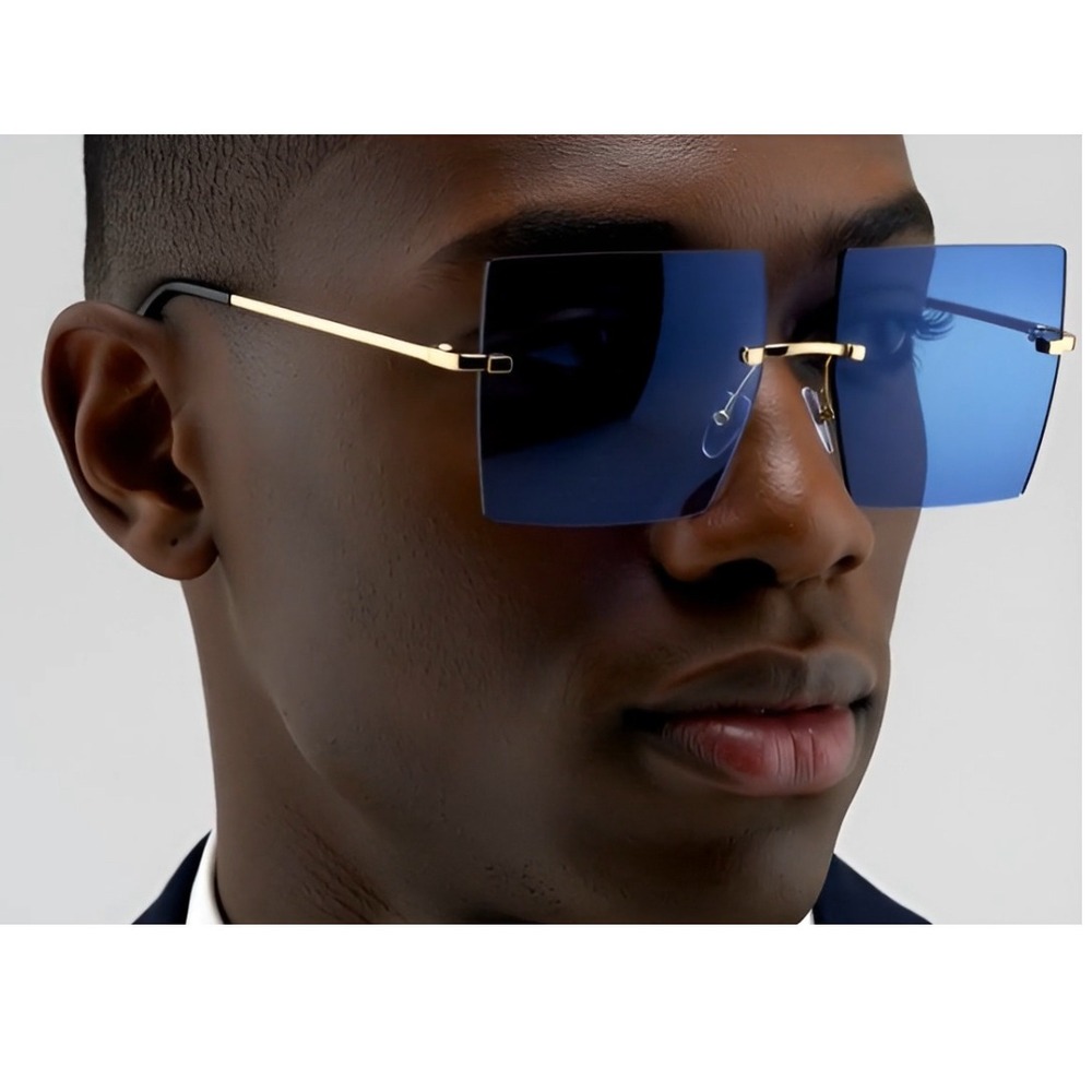 BIG OVERSIZED Men‎ Sunglasses Flat Top Square Trendy Designer Shades Lentes 2026
